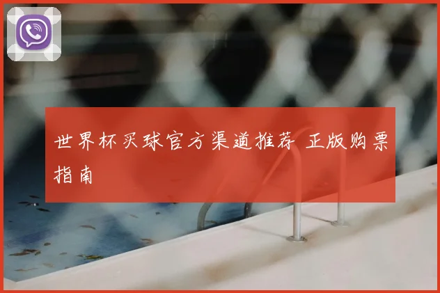 世界杯买球官方渠道推荐 正版购票指南
