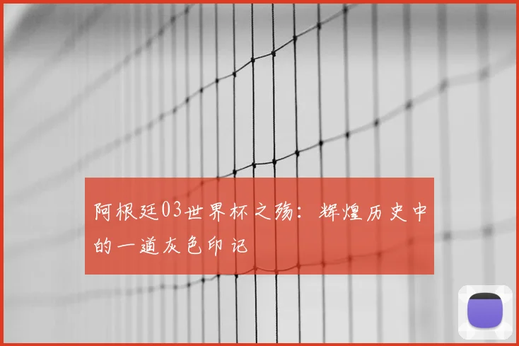 阿根廷03世界杯之殇：辉煌历史中的一道灰色印记