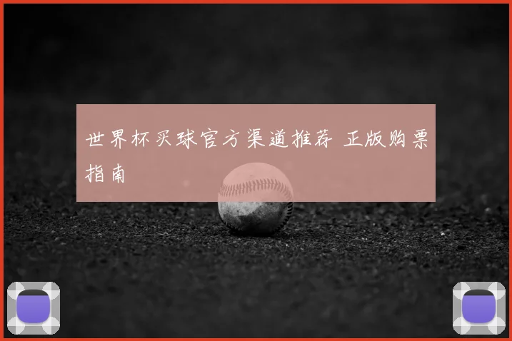 世界杯买球官方渠道推荐 正版购票指南